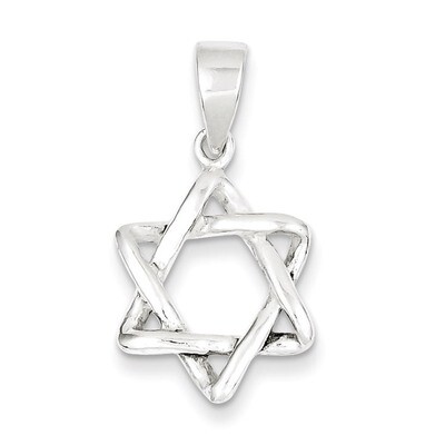 3-D Star of David Pendant Sterling Silver QC5946, MPN: QC5946, 886774112107