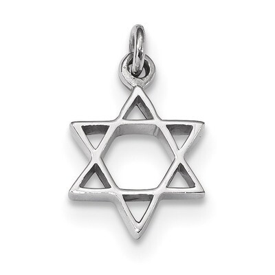 Star of David Pendant Sterling Silver Rhodium-plated Polished QC9167, MPN: QC9167, 886774117355