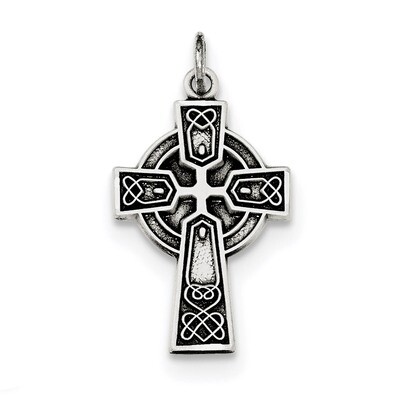 Small Celtic Cross Pendant Sterling Silver Antiqued QC8194, MPN: QC8194, 191101366796