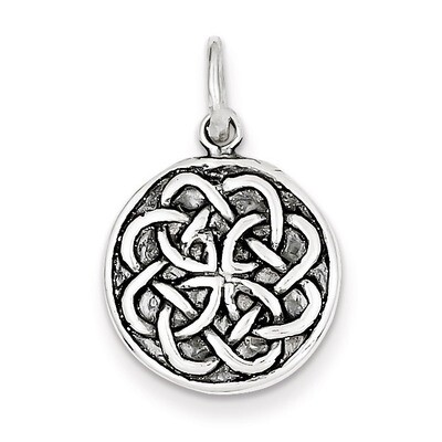 Celtic Knot Charm Antiqued Sterling Silver QC4715, MPN: QC4715, 886774760001