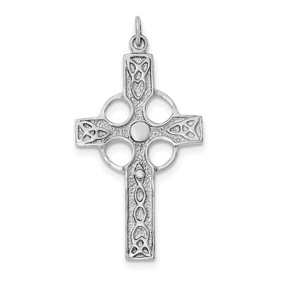 Celtic Cross Pendant Sterling Silver Rhodium-plated Polished QC8198, MPN: QC8198, 191101360121