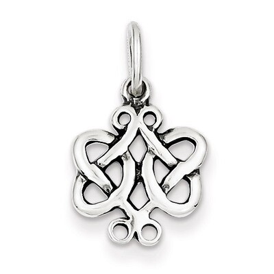 Scroll Celtic Knot Charm Antiqued Sterling Silver QC4720, MPN: QC4720, 883957542218