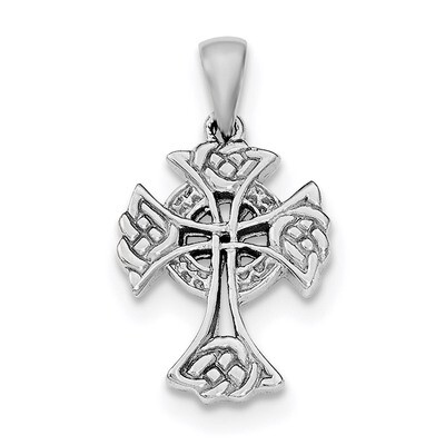 Celtic Cross Pendant Sterling Silver Rhodium-plated polished QC8184, MPN: QC8184, 191101362828