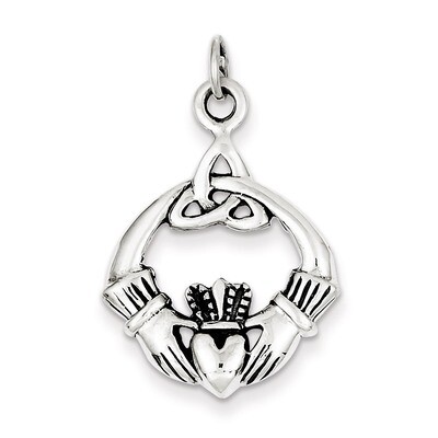 Claddagh Pendant Sterling Silver Antiqued QC3875, MPN: QC3875, 883957908892