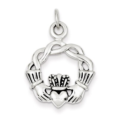 Claddagh Pendant Sterling Silver Antiqued QC3874, MPN: QC3874, 883957908885