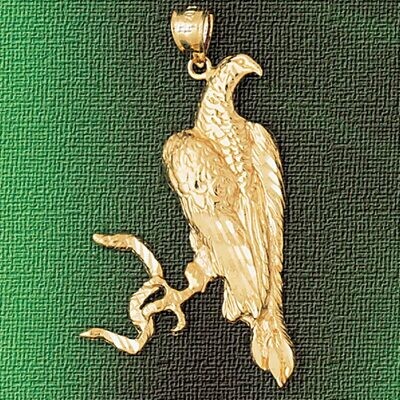 Dazzlers Jewelry Eagle Pendant Necklace Charm Bracelet in Yellow, White or Rose Gold 2820, MPN: DZ-…