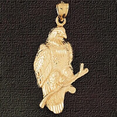 Dazzlers Jewelry Eagle Pendant Necklace Charm Bracelet in Yellow, White or Rose Gold 2819, MPN: DZ-…