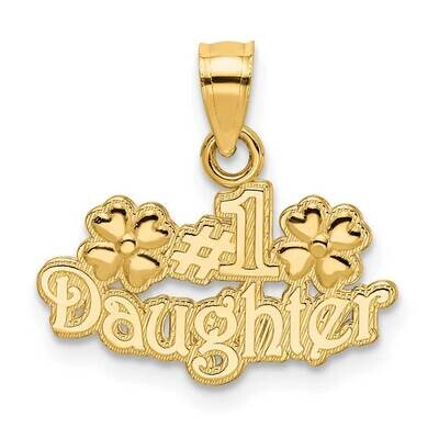 #1 Daughter with Flowers Charm 14k Gold C3013, MPN: C3013,