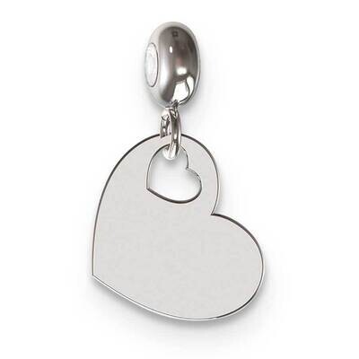 Memi Heart Charm Sterling Silver Rhodium-plated ME156-SS, MPN: ME156-SS,