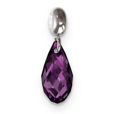 Memi Feb Teardrop Swarovski Crystal Charm Sterling Silver Rhodium-plated ME151FEB-SS, MPN: ME151FEB…