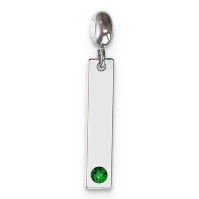 Memi May Swarovski Crystal Bar Charm Sterling Silver Rhodium-plated ME100MAY-SS, MPN: ME100MAY-SS,