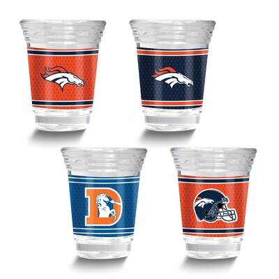 NFL Denver Broncos 4-piece Shot Glass Set GM26125-BRO, MPN: GM26125-BRO, 737538033360