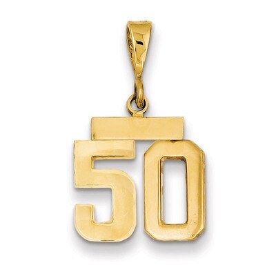 Number 50 Charm 14k Gold Small Polished SP50, MPN: SP50, 883957141275