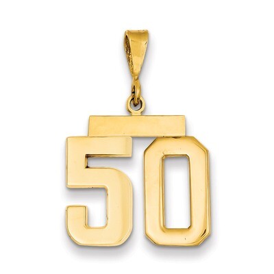 Number 50 Charm 14k Gold Medium Polished MP50, MPN: MP50, 883957135441