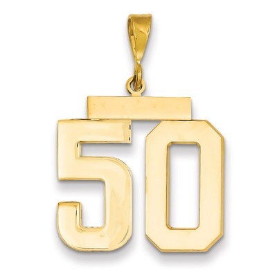 Number 50 Charm 14k Gold Large Polished LP50, MPN: LP50, 883957067254