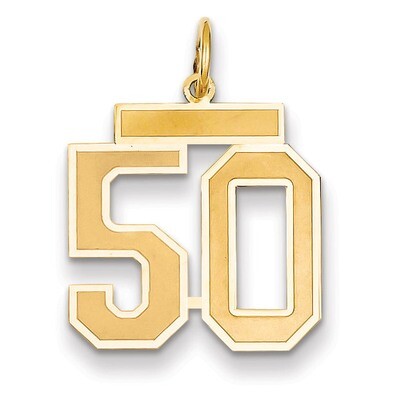 Number 50 Charm 14k Gold Medium Satin LSM50, MPN: LSM50, 883957074597