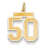 Number 50 Charm 14k Gold Medium Satin LSM50, MPN: LSM50, 883957074597