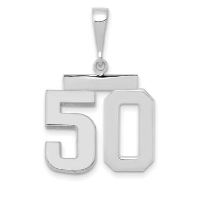 Number 50 Charm 14k White Gold Polished Medium WMP50, MPN: WMP50, 196904075791