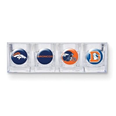 Broncos 4-piece Shot Glass Set GC3524, MPN: GC3524, 89006524307