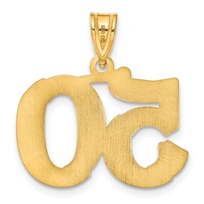 Number 50 Pendant 14k Gold Polished Etched AEN50, MPN: AEN50, 196904080801