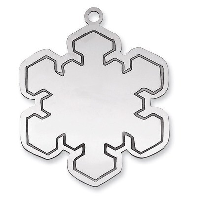 Blank Christmas Snowflake Ornament Sterling Silver QQ346B, MPN: QQ346B, 191101988530