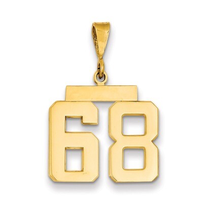 Number 68 Charm 14k Gold Medium Polished MP68, MPN: MP68, 883957135625