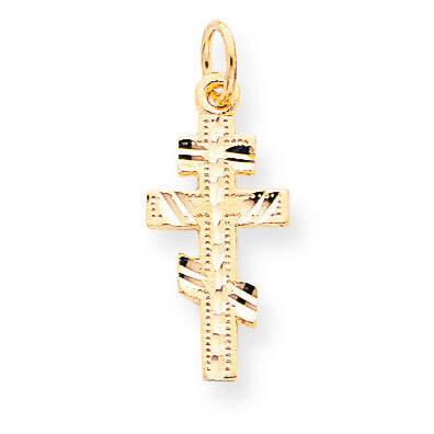 Solid Flat-Backed Eastern Orthodox Cross Pendant 10k Gold 10C283, MPN: 10C283, 886774084268