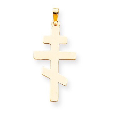 Eastern Orthodox Cross Charm 14k Gold XR576, MPN: XR576, 883957450650
