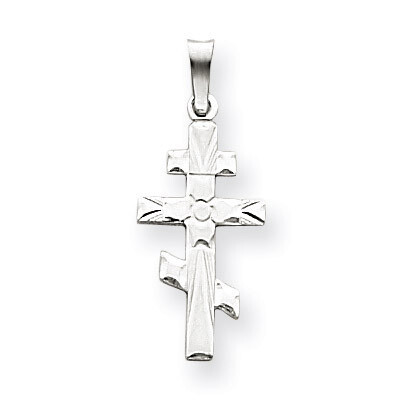 Eastern Orthodox Cross Charm 14k White Gold XR498, MPN: XR498, 883957450629