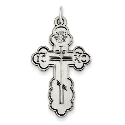 Eastern Orthodox Cross Pendant Sterling Silver QC5233, MPN: QC5233, 191101182563