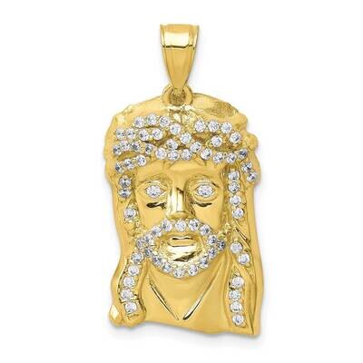 Micropave Jesus Face Pendant 10k Gold CZ Diamond 10C1457, MPN: 10C1457, 883957608631