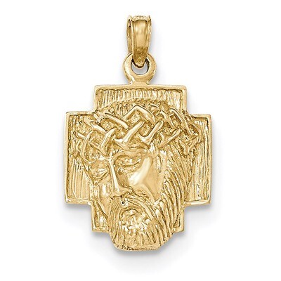 2-D Small Jesus Head with Crown Pendant 14k Gold Polished K5585, MPN: K5585, 637218167777