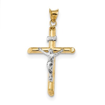 Jesus Crucifix Pendant 14k Two-Tone Gold Polished K6291, MPN: K6291, 886774119779