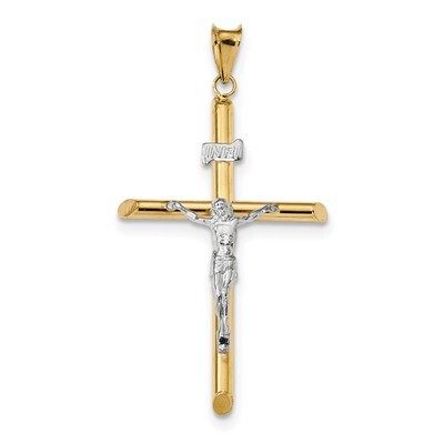 Jesus Crucifix Pendant 14k Two-Tone Gold Polished K6289, MPN: K6289, 886774104782