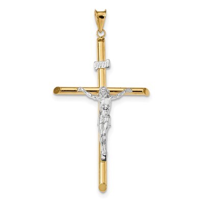 Jesus Crucifix Pendant 14k Two-Tone Gold Polished K6288, MPN: K6288, 886774093185