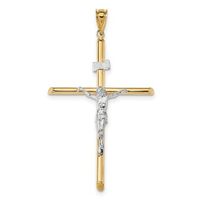 Jesus Crucifix Pendant 14k Two-Tone Gold Polished K6287, MPN: K6287, 883957871097