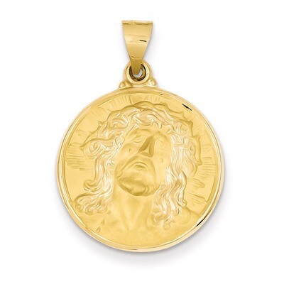 Face of Jesus Medal Pendant 14k Gold Polished and Satin XR1243, MPN: XR1243, 886774619309