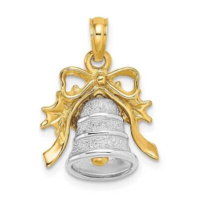3-D Christmas Bell Holly Charm 14k Two-tone Gold K9280, MPN: K9280, 637218092550