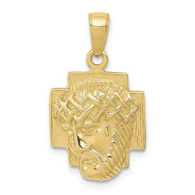 2-D Small Jesus Head with Crown Pendant 10k Gold Polished 10K5585, MPN: 10K5585,