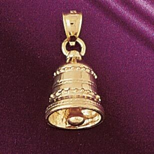 Dazzlers Jewelry Christmas Bell Pendant Necklace Charm Bracelet in Yellow, White or Rose Gold 5541,…