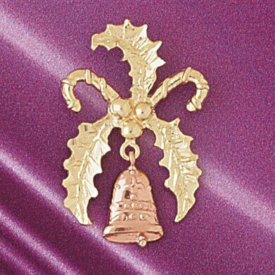 Dazzlers Jewelry Christmas Bell Pendant Necklace Charm Bracelet in Yellow, White or Rose Gold 5535,…