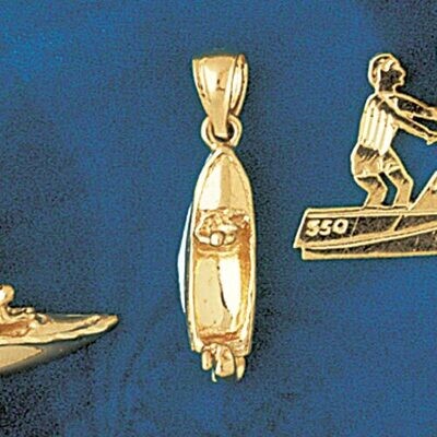 Dazzlers Jewelry Jet Ski Waverunner Dimensional Pendant Necklace Charm Bracelet in Yellow, White or…