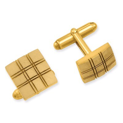 Kelly Waters Square Double Lines Cufflinks Gold-plated KW593, MPN: KW593,