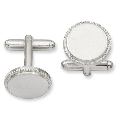 Kelly Waters Florentined Round Beaded Cufflinks Rhodium-plated KW590, MPN: KW590,