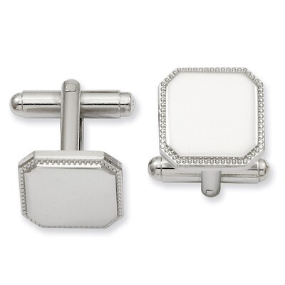 Kelly Waters Square Beaded Cufflinks Rhodium-plated KW609, MPN: KW609, 191101076596