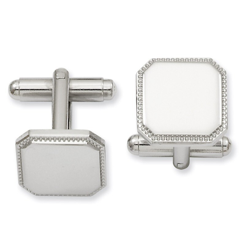 Kelly Waters Square Beaded Cufflinks Rhodium-plated KW609