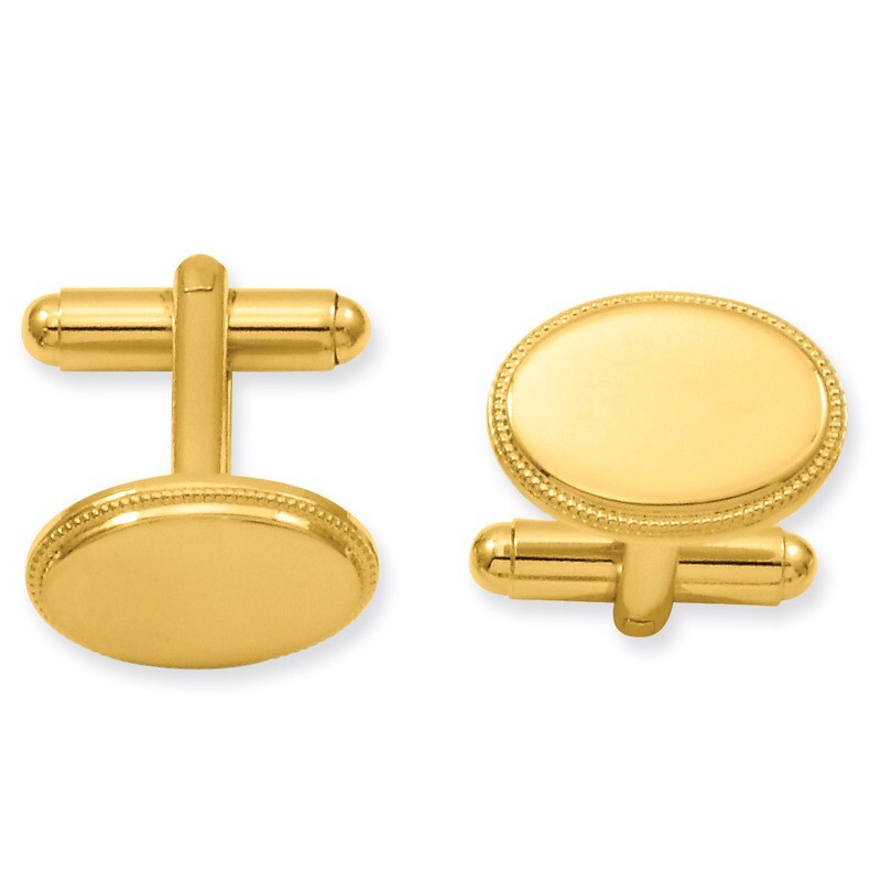 Kelly Waters Oval Beaded Cufflinks Gold-plated KW602
