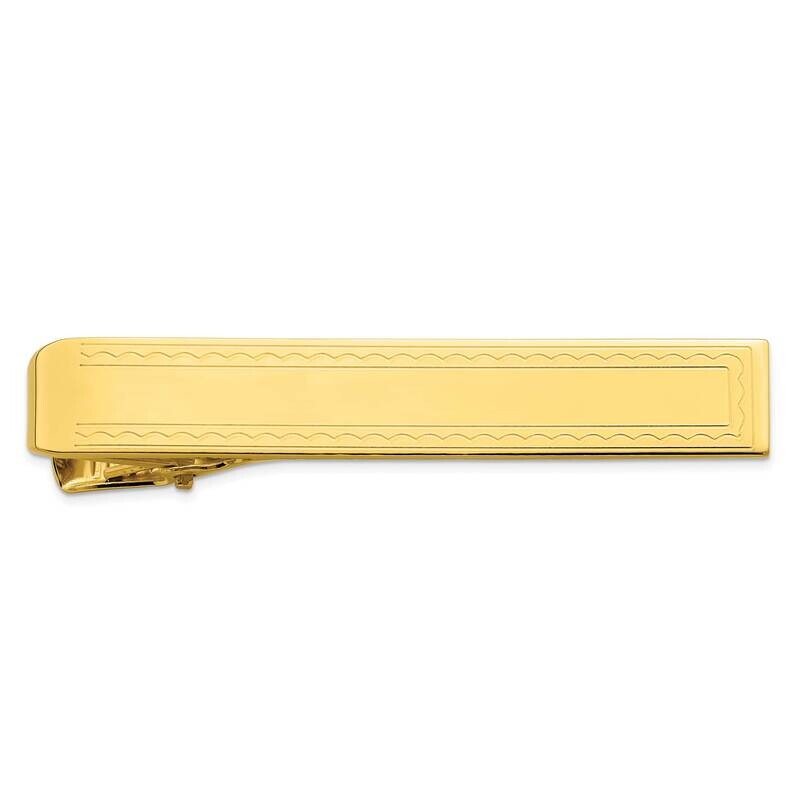 Kelly Waters Gold-Plated Rope Edge Engraveable Tie Bar KW747
