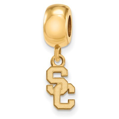 University of Southern California Bead Charm x-Small Dangle Gold-plated Sterling Silver GP019USC, M…