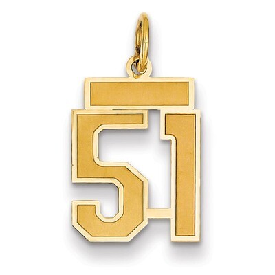Number 51 Charm 14k Gold Small Satin  LSS51, MPN: LSS51, 883957069630